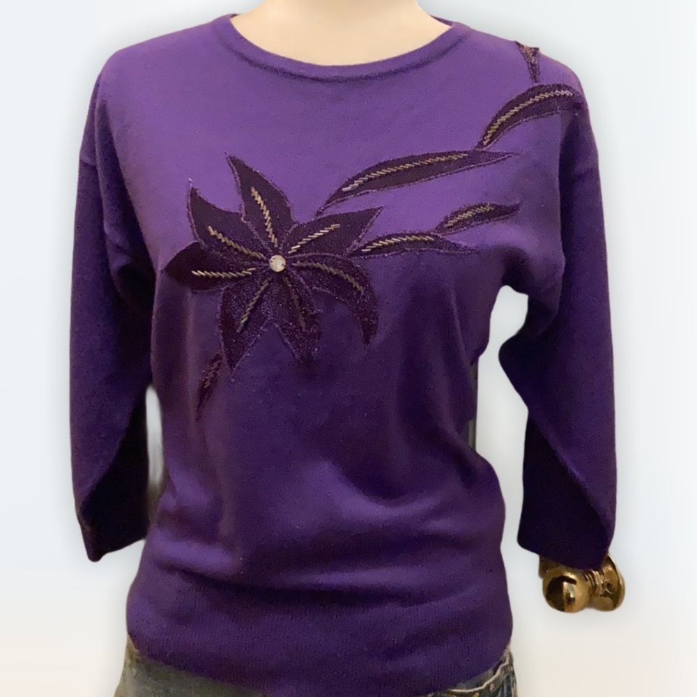 CHRISTMAS Sweater by Cervelle Purple Size M
